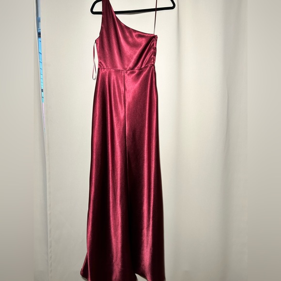 Birdy Grey Burgundy One-Shoulder Maxi Dress - Picture 4 of 5